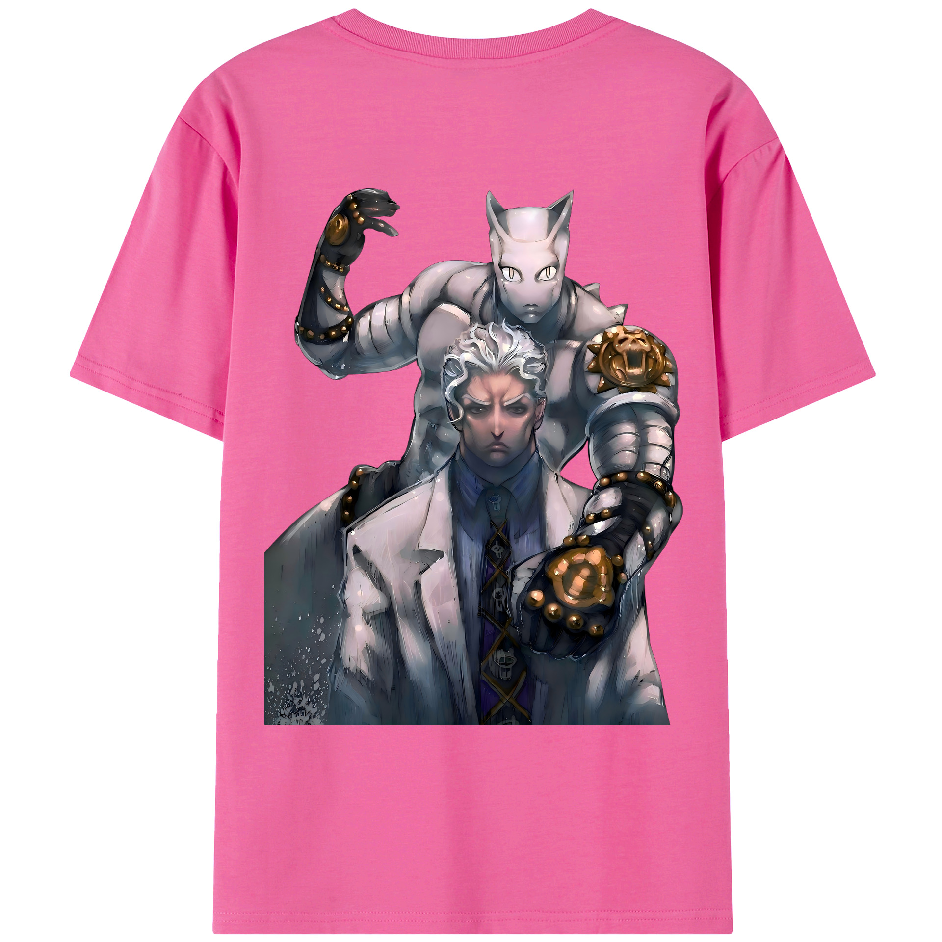 （画像用） ジョジョの奇妙な冒険 きら よしかげ JoJo's Bizarre Adventure Kira Yoshikage レディース半袖Tシャツ(バックプリント)